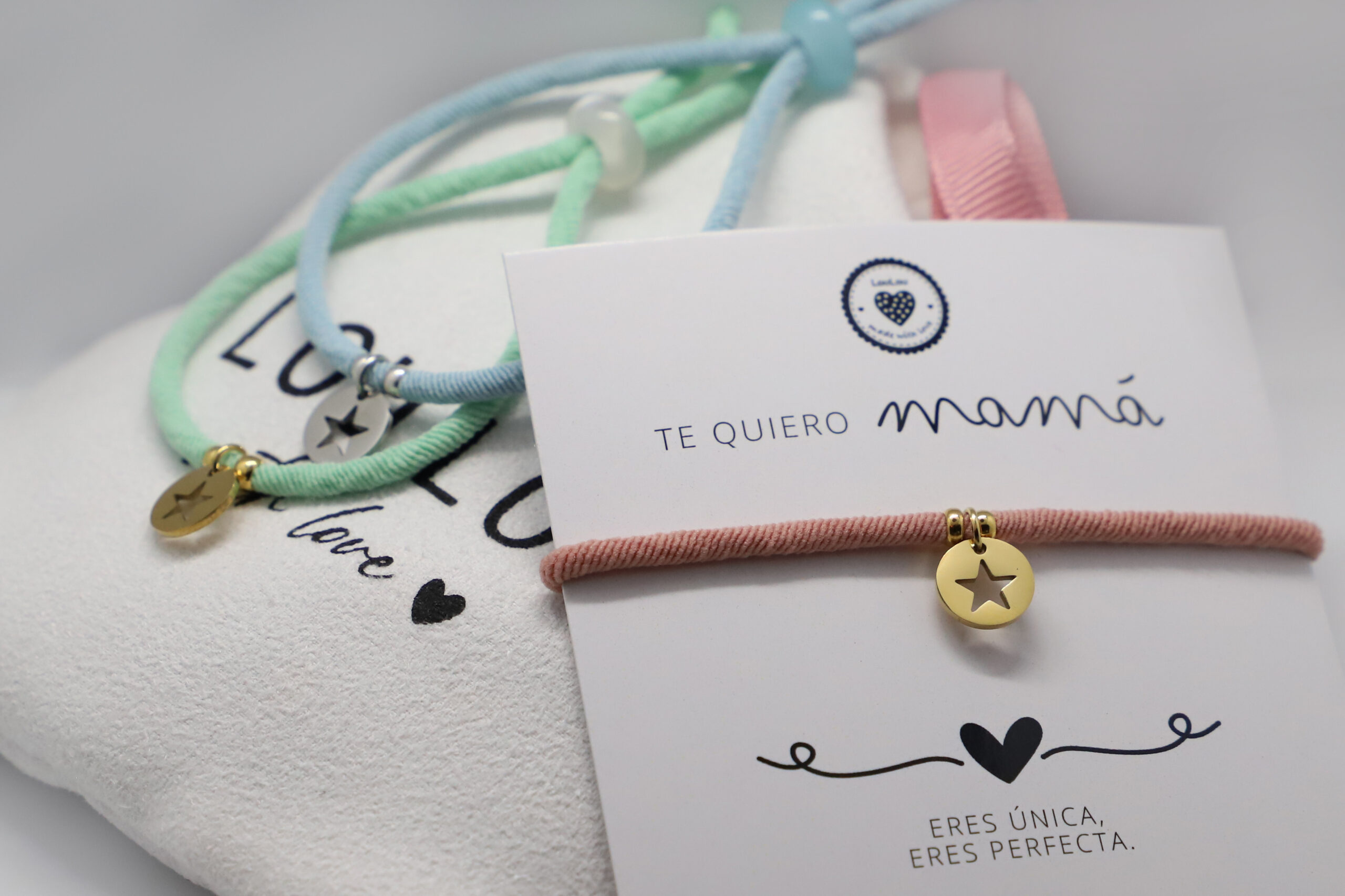 Pulsera estrella azul Te quiero mama