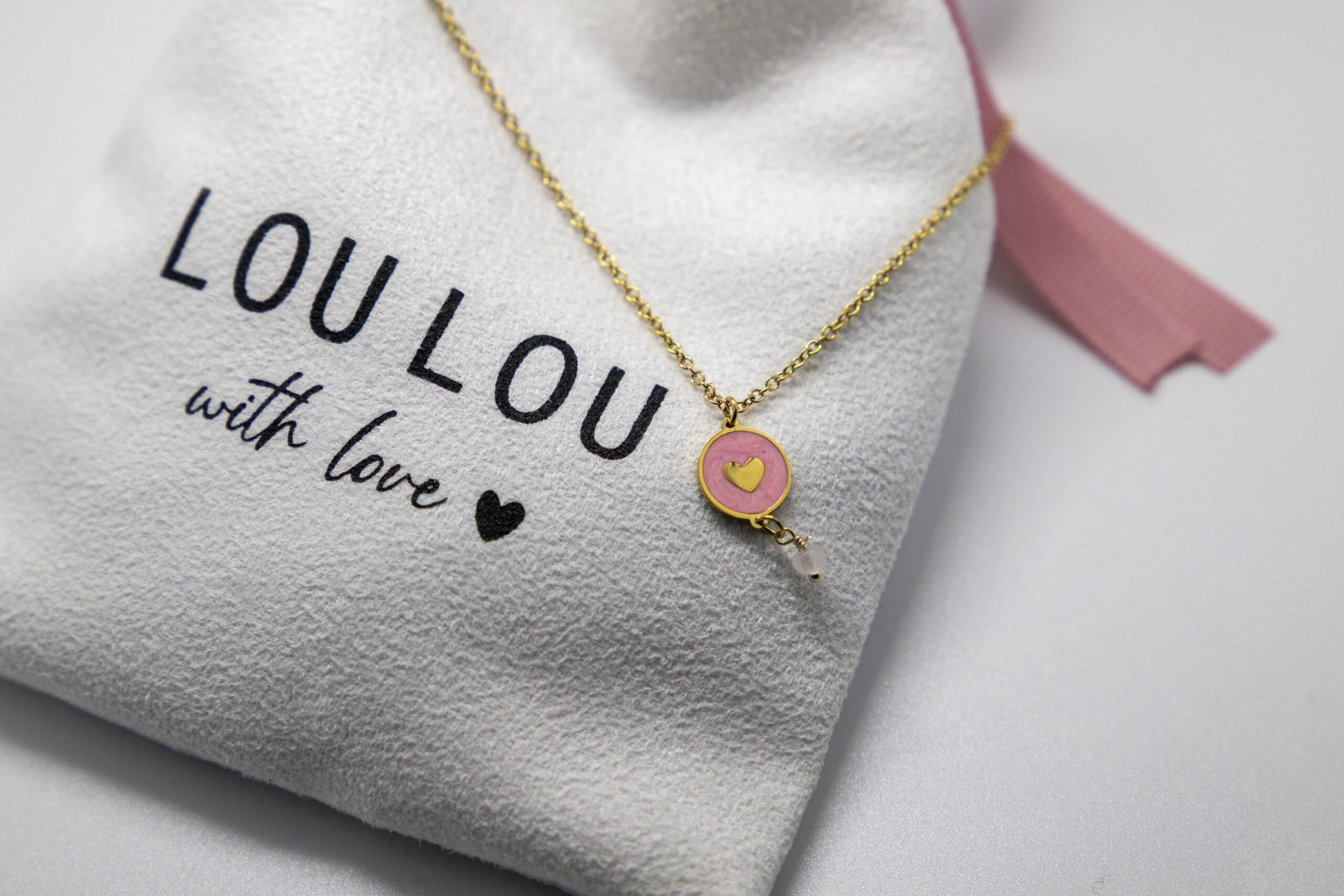 Colgante corazón rosa